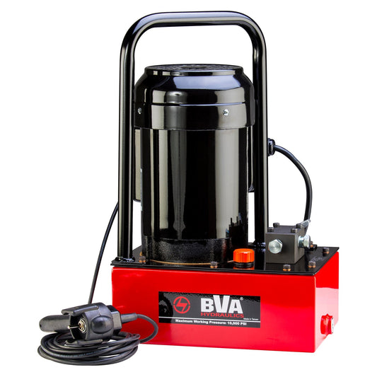 BVA Hydraulics - E-Pump, 1/2 Hp, 1 Gallon, 2W/2P Dump Valve, 120V 60 Hz, Nema 5-15P Plug | Electric Hydraulic Power Unit - Bayou Tool