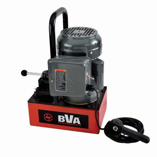 BVA Hydraulics - E-Pump, 1/2 Hp, 1 Gallon, 3W/3P Manual Valve, 120V 60 Hz, Nema 5-15P Plug, 10 Ft Pendant | Electric Hydraulic Power Unit - Bayou Tool