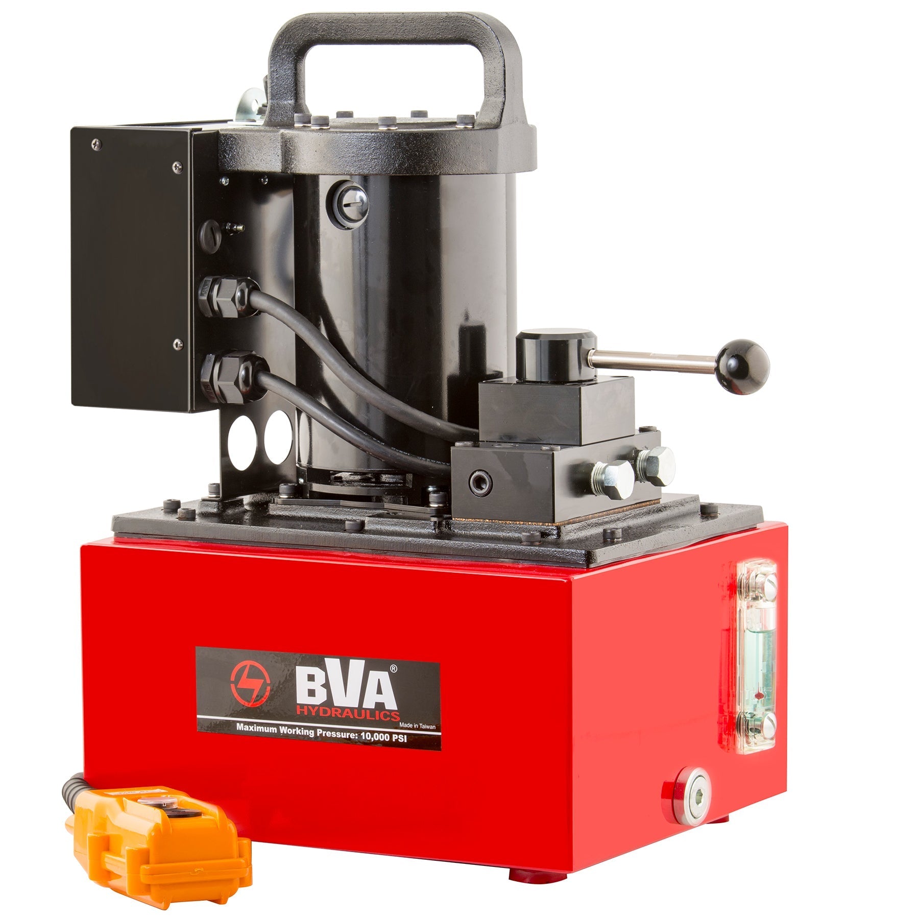 BVA Hydraulics - E-Pump, 2.5 Gal. Lightweight, 4W/3P Control Valve, 120V, 50 / 60 Hz, Nema 5-15P Plug | Electric Hydraulic Power Unit - Bayou Tool