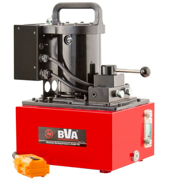 BVA Hydraulics - E-Pump, 2.5 Gal. Lightweight, 4W/3P Control Valve, 120V, 50 / 60 Hz, Nema 5-15P Plug | Electric Hydraulic Power Unit - Bayou Tool