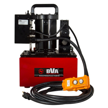 BVA Hydraulics - E-Pump, 2.5 Gal. Lightweight, 4W/3P Solenoid Lock Valve, 120V, 50 / 60 Hz, Nema 5-15P Plug, Pendant | Electric Hydraulic Power Unit - Bayou Tool
