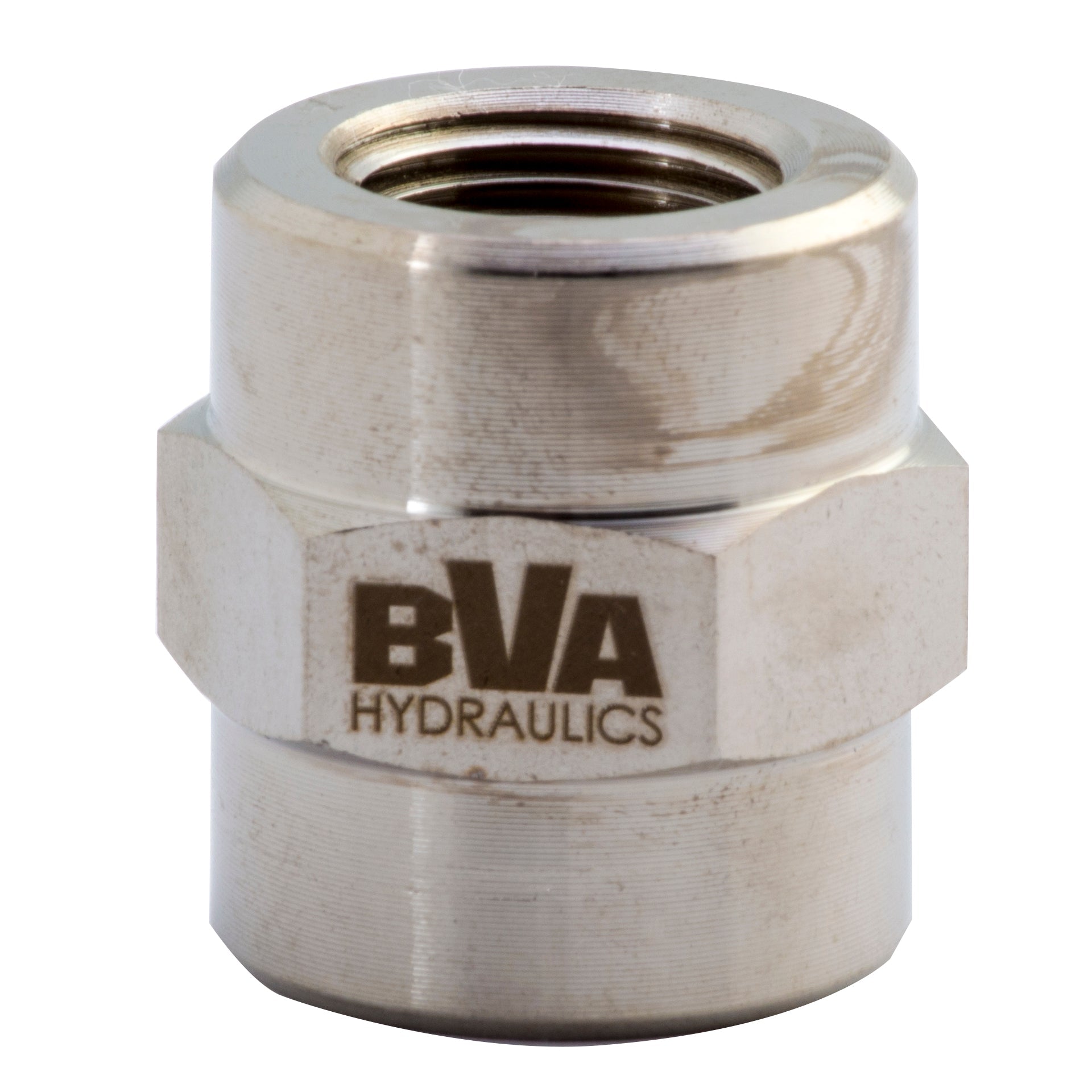 BVA Hydraulics - Fitting Coupling 3/8"-18 Nptf X 3/8"-18 Nptf 10,000 Psi | Hydraulic Couplings - Bayou Tool