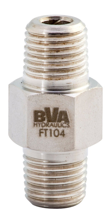 BVA Hydraulics - Fitting Hex Nipple 1/4"-18 Nptf Male X 1/4"-18 Nptf Male 10,000 Psi | Hydraulic Nipples - Bayou Tool