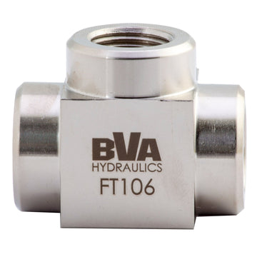 BVA Hydraulics - Fitting Tee 3/8"-18 Nptf 10,000 Psi | Hydraulic Tees - Bayou Tool