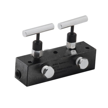 BVA Hydraulics - Manifold Block 2 Needle Valves 6" | Hydraulic Manifolds - Bayou Tool