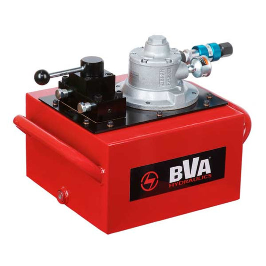 BVA Hydraulics - Rotary Air Pump 4 Hp 3 Gallon 4W/3P Manual Valve - 10,000 Psi | Pneumatic Hydraulic Power Unit - Bayou Tool