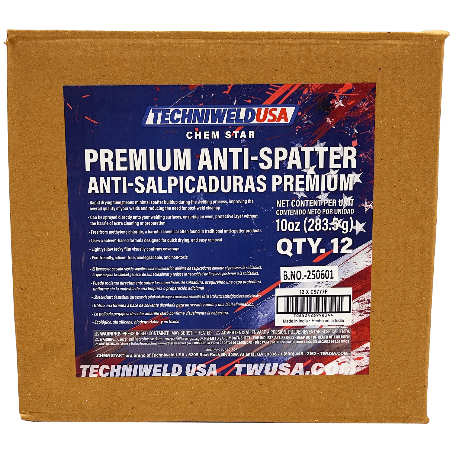 Chem Star Anti-Spatter Spray Case – 10 oz. bottles - Welding Nozzle & Surface Protector - Bayou Tool