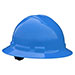 a blue hard hat on a white background