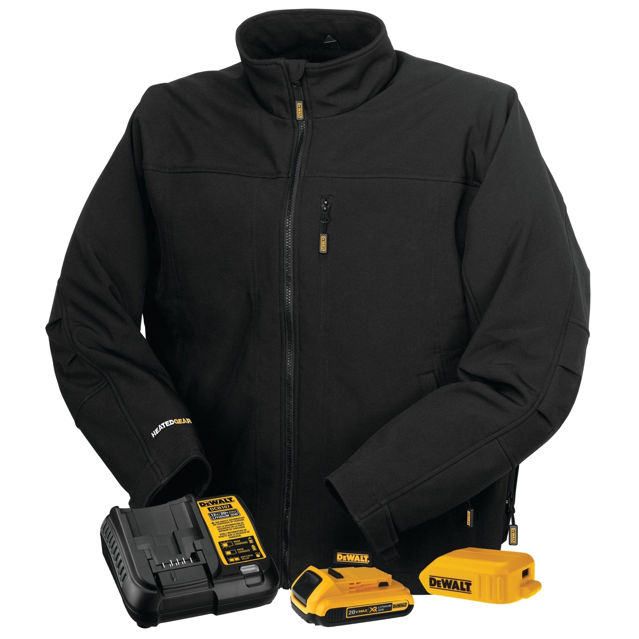 DEWALT Men's Heated Soft Shell Jacket Kitted Black - Bayou Tool