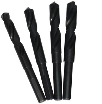 Drill America - 13/32 - 1/2 4 Piece High - Speed Steel (HSS) 3/8 Reduced Shank Drill Bit Set Plastic Case Pouch - Bayou Tool