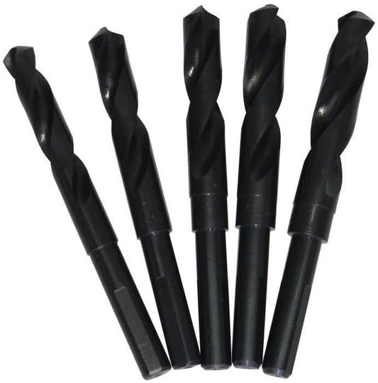 Drill America - 9/16 - 1 5 Piece High - Speed Steel (HSS) Reduced Shank Drill Bit Set Plastic Case Pouch - Bayou Tool