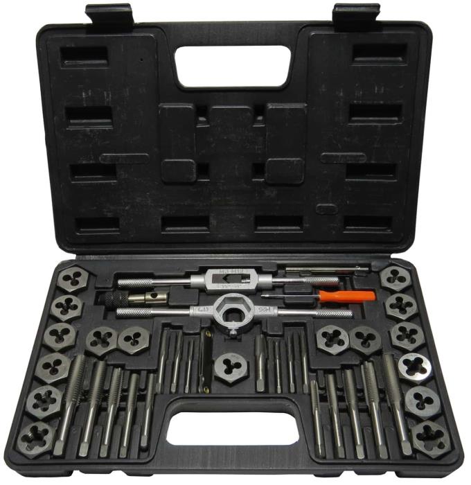 Drill America Tapping Tool - 3.00mm - 12.00mm HSS Tap and Die Set with Hex Die