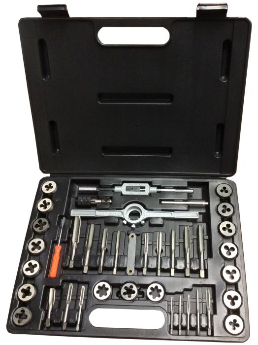 Drill America Tapping Tool - 3.00mm - 12.00mm Carbon Steel Tap and Die Set with Round Die