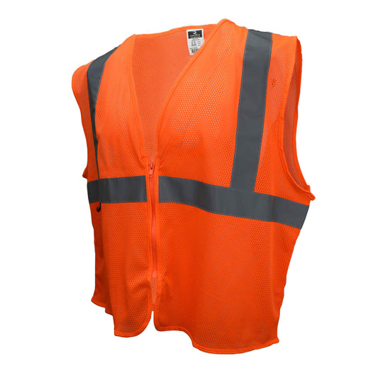 an orange safety vest on a white background