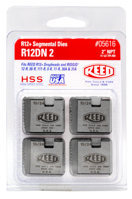 REED 2" R12-Type Die Segments  Heavy-Duty Shell Cutter for Plastic and PVC Pipe by Reed Mfg - Pipeline Tool