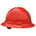 a red hard hat on a white background