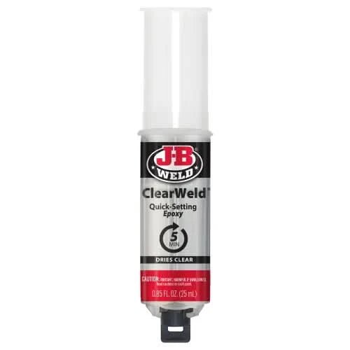 J - B Weld ClearWeld 25ml Syringe | Crystal - Clear, Strong Epoxy Adhesive for Metal, Plastic & More - Bayou Tool