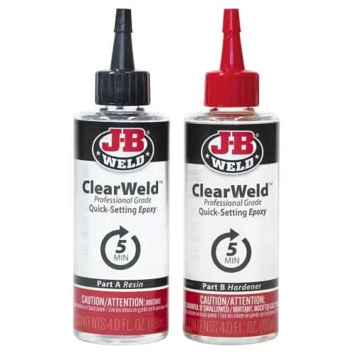 J - B Weld ClearWeld 8oz Professional Size | Strong, Crystal - Clear Epoxy Adhesive for Versatile Repairs - Bayou Tool