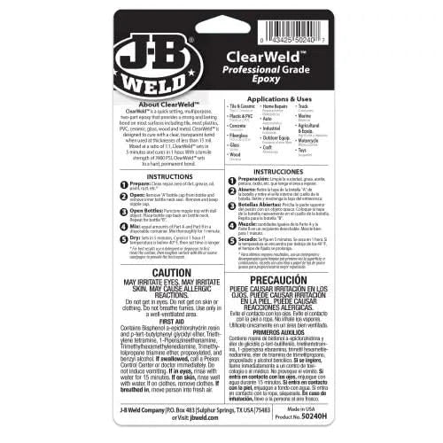 J - B Weld ClearWeld 8oz Professional Size | Strong, Crystal - Clear Epoxy Adhesive for Versatile Repairs - Bayou Tool