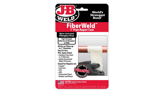 J - B Weld FiberWeld 1" Pipe Repair Cast | Fiberglass Reinforced, High - Strength Pipe Repair Wrap - Bayou Tool