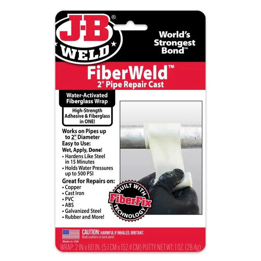 J - B Weld FiberWeld 2" Pipe Repair Cast | Fiberglass Reinforced, High - Strength Pipe Repair Wrap - Bayou Tool