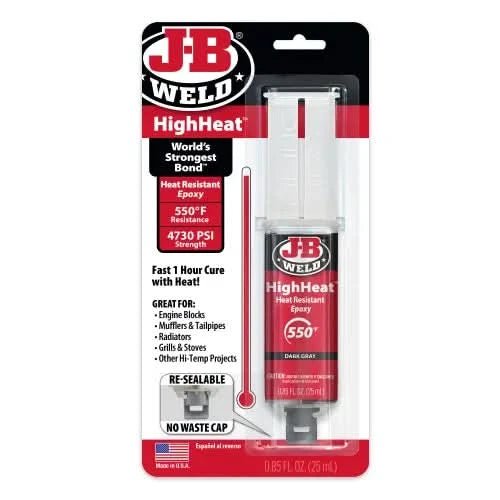 J - B Weld HighHeat 25ml Syringe | High - Temperature Epoxy Adhesive for Metal & Engine Repairs - Bayou Tool