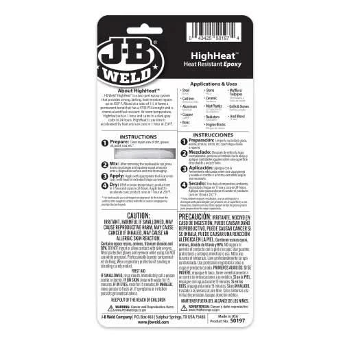 J - B Weld HighHeat 25ml Syringe | High - Temperature Epoxy Adhesive for Metal & Engine Repairs - Bayou Tool