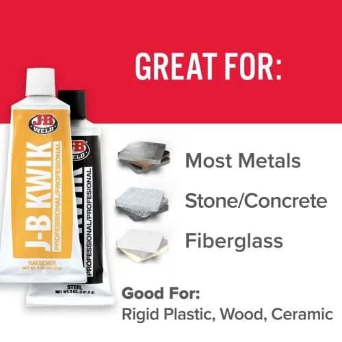 J - B Weld KwikWeld 10oz Professional Size | Fast - Setting, High - Strength Epoxy for Metal, Plastic & More - Bayou Tool