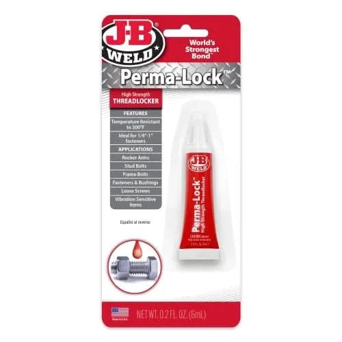 J - B Weld Perma - Lock High Strength Red Threadlocker 50ml | Heavy - Duty, Permanent Thread Sealant - Bayou Tool