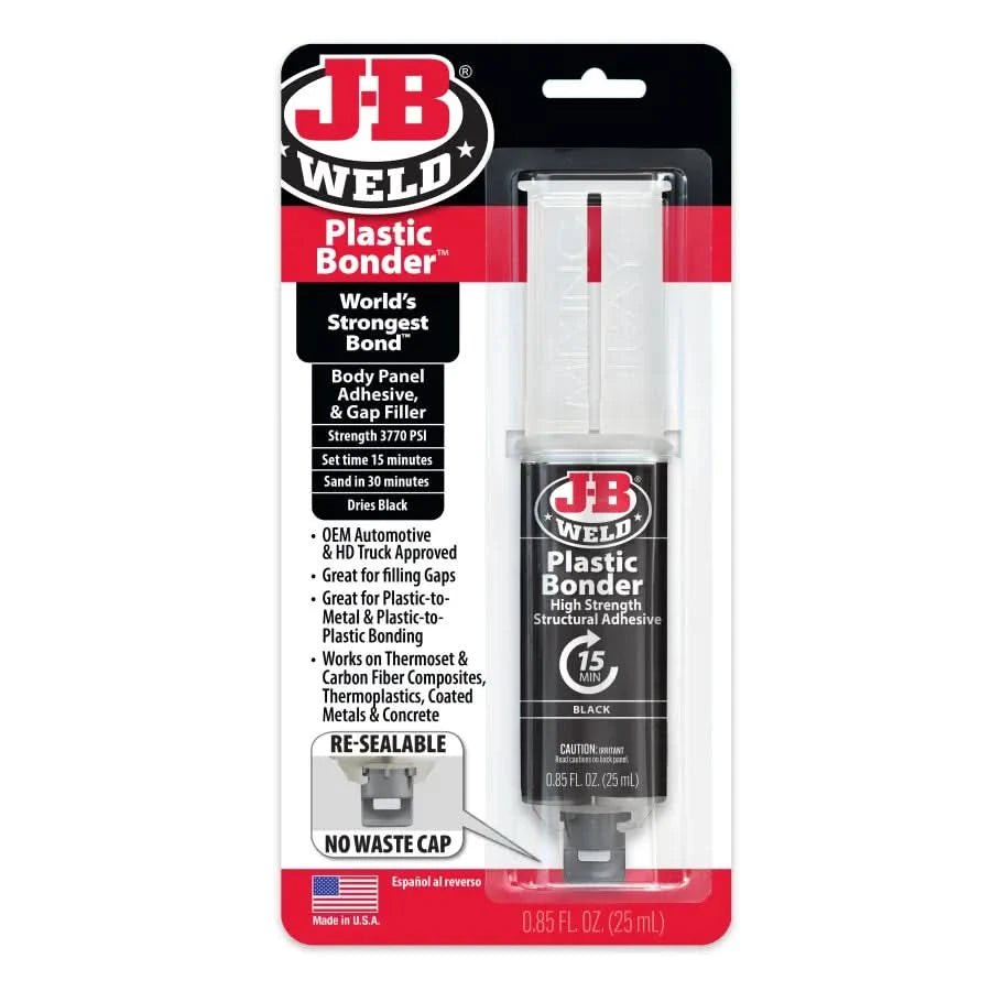 J - B Weld PlasticBonder 25ml Syringe | High - Strength Epoxy Adhesive for Plastic, Composite & Automotive Repairs - Bayou Tool