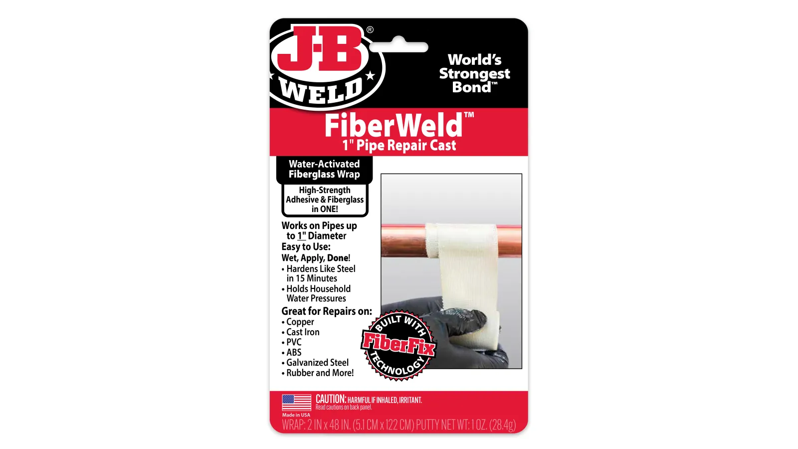 JB Weld FiberWeld 1" Pipe Fiberglass Repair Cast