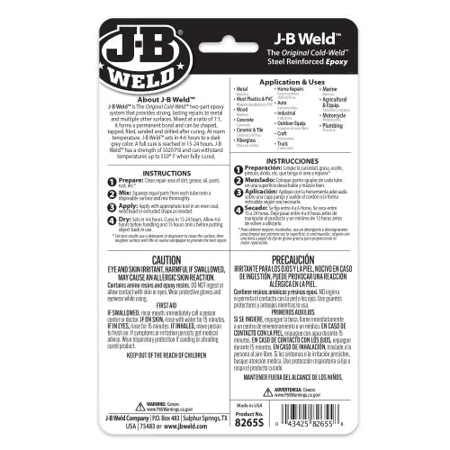 JB Weld 2oz Twin Tube Product Information