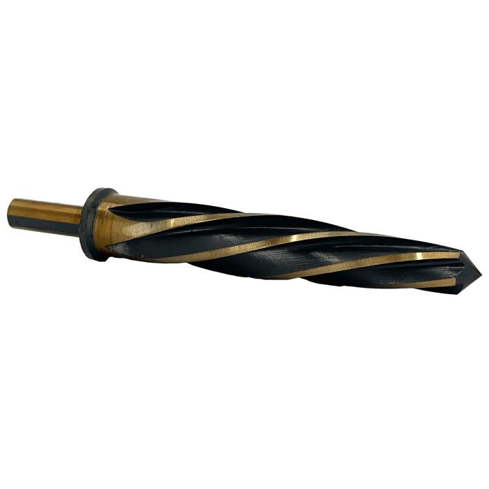 Drill America - 7/16 High-Speed Steel (HSS) Bridge/Construction Reamer 7/16 Shank and Black & Gold Finish - Precision Drilling & Reaming Tool