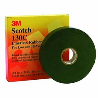Linerless Rubber Splicing Tape 130C - 30 ft x 3/4 in, Black, High - Voltage Insulation - Bayou Tool