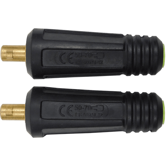 Male Dinse Cable Connector 5070 - M (1/0 - 2/0) - 2 Pack - Bayou Tool