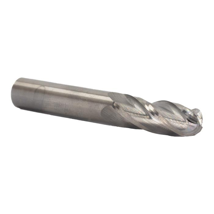 Drill America - 1 4 Flute High-Speed Carbide Uncoated (Bright) 1-1/2 Flute Length 4 Overall Length 1 Shank Single End Ball End Mill - Precision 4 Flute Design with Uncoated Bright Finish