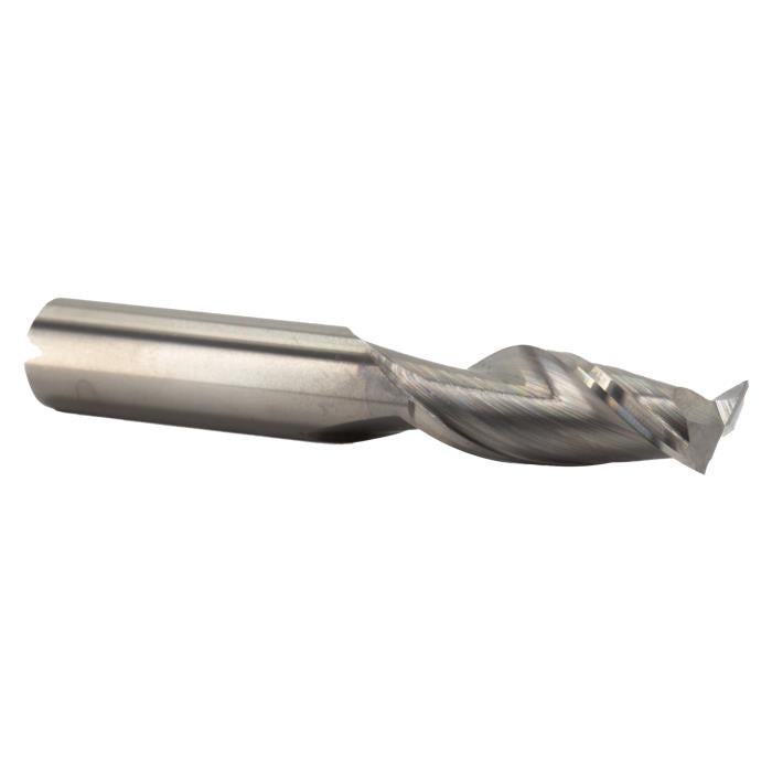 Drill America - 7/16 High-Speed Carbide 2 Flute Uncoated (Bright) 1 Flute Length 2-3/4 Overall Length 7/16 Shank Single End Square End Mill - Efficient 2 Flute Structure with Uncoated Bright Finish