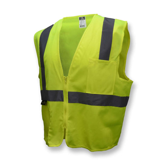 Radians Class 2 Green Solid Vest with Zipper - High Visibility Safety Gear - Bayou Tool