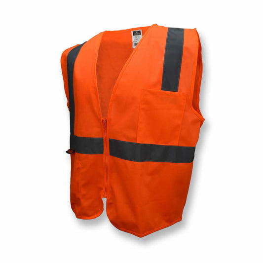 Radians Class 2 Green Solid Vest with Zipper - High Visibility Safety Gear - Bayou Tool