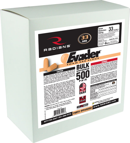 Radians EVADER® Foam Earplug 500 Pair Dispenser Refill - Bayou Tool