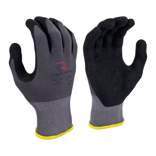 Radians RWG13B Nylon Shell with Micro Foam Nitrile Palm Dip - Bayou Tool