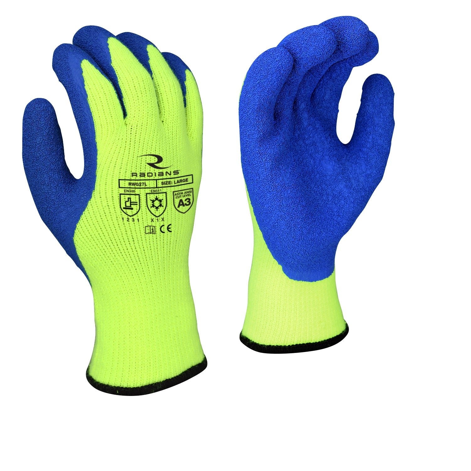 Radians RWG27 Cut Protection Level A3 Dipped Winter Gripper Glove - Bayou Tool