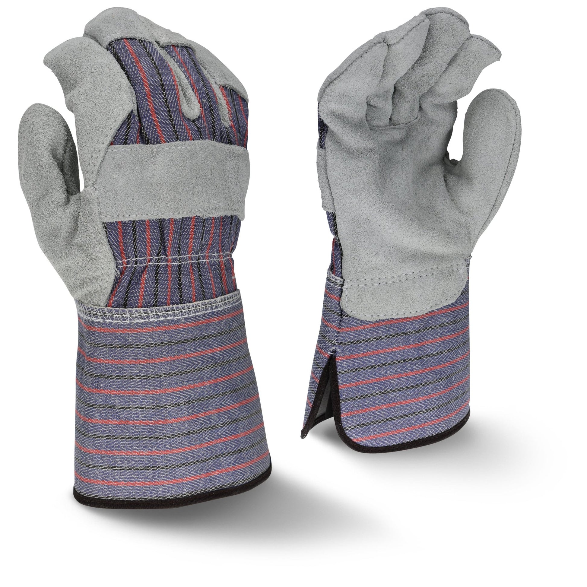 Radians RWG3200G Regular Shoulder Gray Split Cowhide Leather Glove with Gauntlet Cuff - Bayou Tool