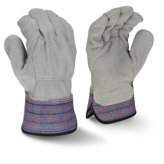 Radians RWG3206 Full Regular Shoulder Gray Split Cowhide Leather Palm Glove - Bayou Tool