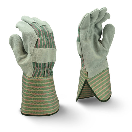 Radians RWG3300G Select Shoulder Gray Split Cowhide Leather Glove with Gauntlet Cuff - Bayou Tool