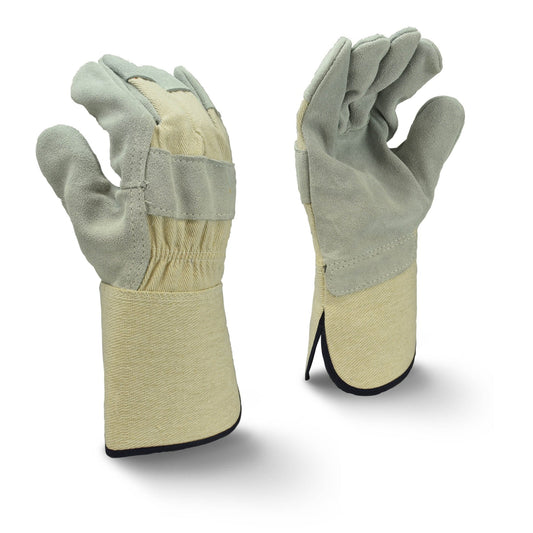 Radians RWG3400WG Side Split Gray Cowhide Leather Glove with Gauntlet Cuff - Bayou Tool