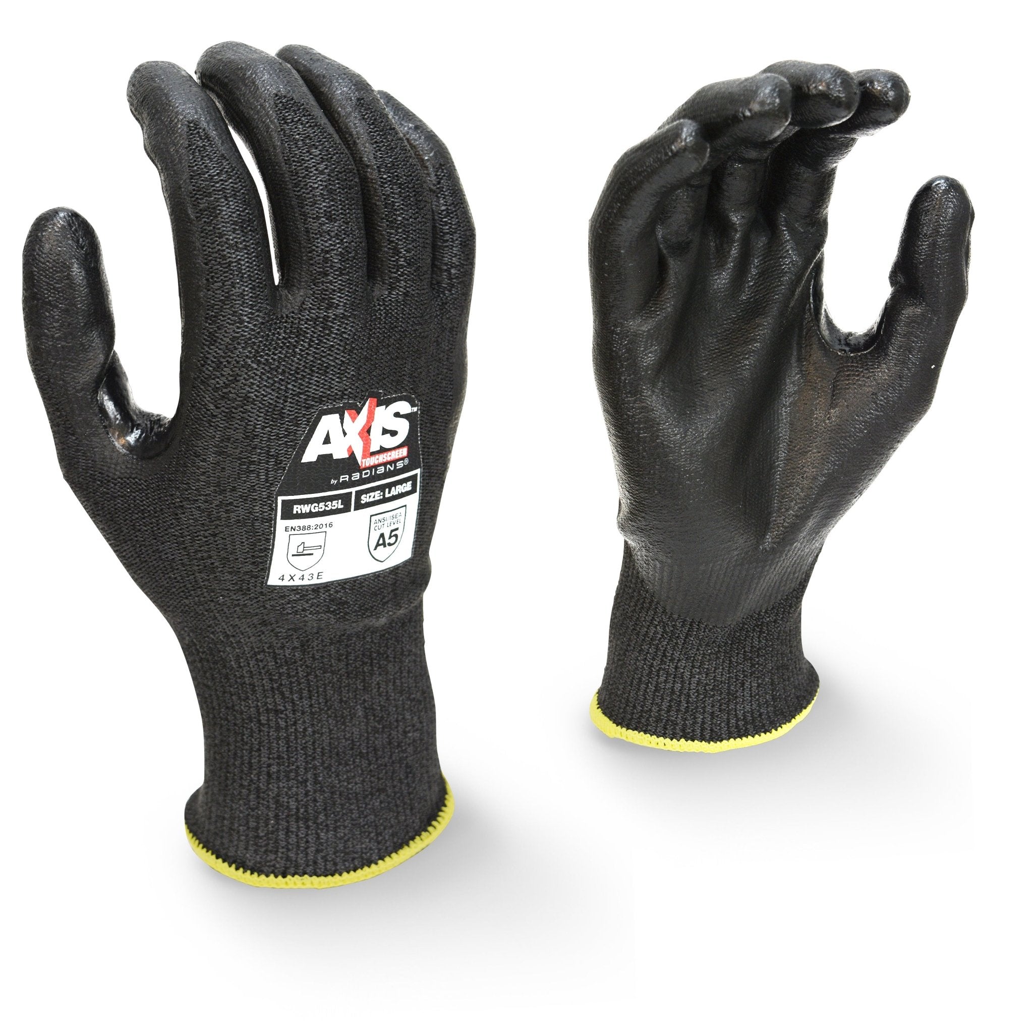 Radians RWG535 HPPE Cut Level A5 Touchscreen Reinforced Thumb Crotch Work Glove - Bayou Tool