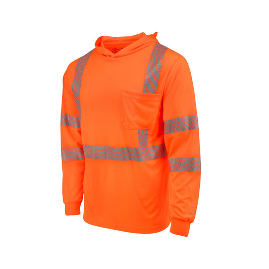 Radians ST61 - 3 Hooded Type R Class 3 Mesh Long Sleeve T-Shirt w/ UV Protection - Bayou Tool
