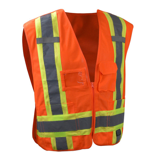 Radians SV020X - 2 Heavy Duty 7 - Pocket Tear Away Cruiser Vest X - Back - Bayou Tool