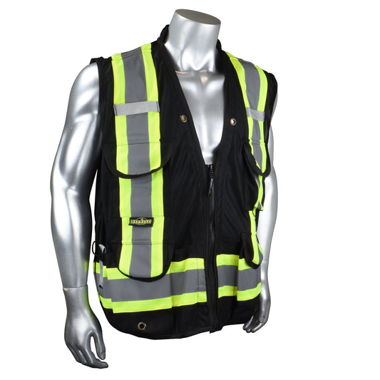 Radians SV030X - 1 Heavy Duty 12 - Pocket Cruiser Vest with Back Pouch X - Back - Bayou Tool